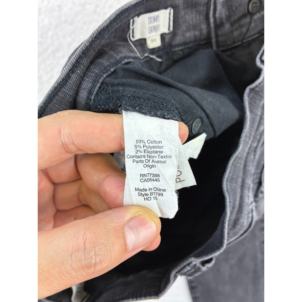 Madewell Womens 25 Skinny Skinny Jeans‎ Black Wash Distressed Denim Style B1799 - Picture 12 of 16